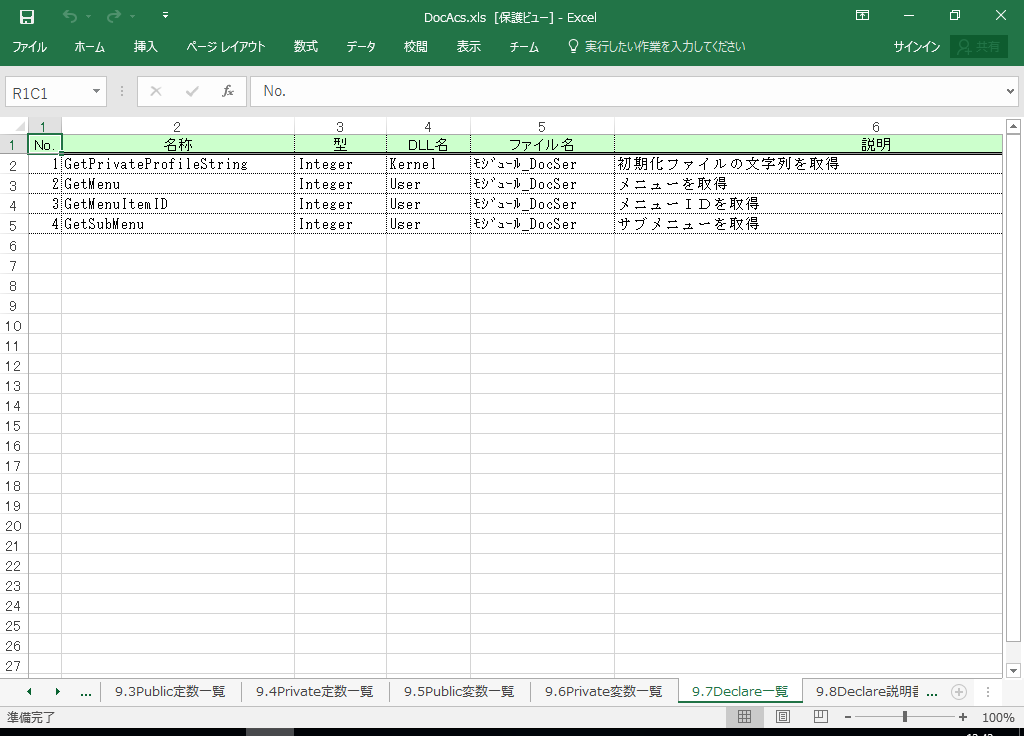 Access2002 dl 쐬 c[yA HotDocumentz(Access2002Ή dl)
9.7 Declareꗗ