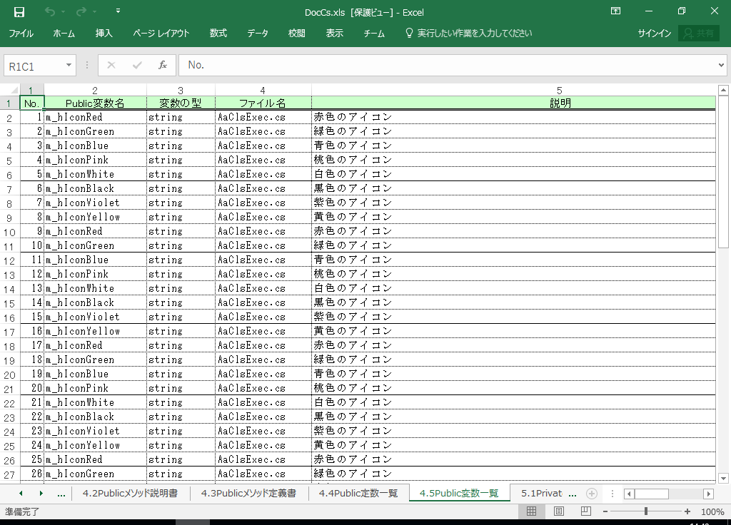 C#2010 dl 쐬 c[yA HotDocumentz(C#2010Ή dl)
4.5 Publicϐꗗ