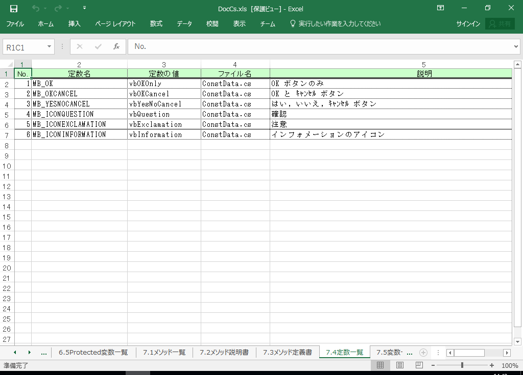 C#2015 dl 쐬 c[yA HotDocumentz(C#2015Ή dl)
7.4 萔ꗗ