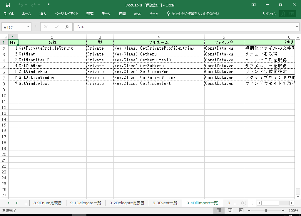 C#2008 dl 쐬 c[yA HotDocumentz(C#2008Ή dl)
9.4 DllImportꗗ