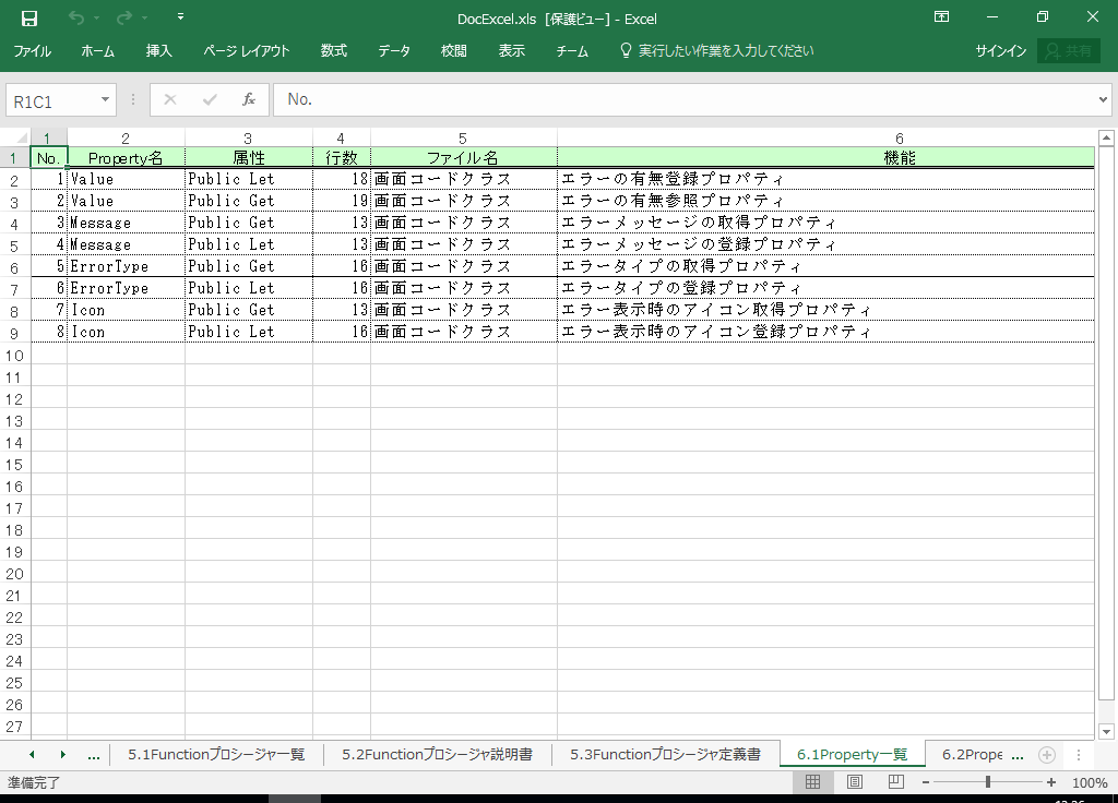 Excel2021 仕様書 作成 ツール【A HotDocument】(Excel2021対応 仕様書)
6.1 Property一覧