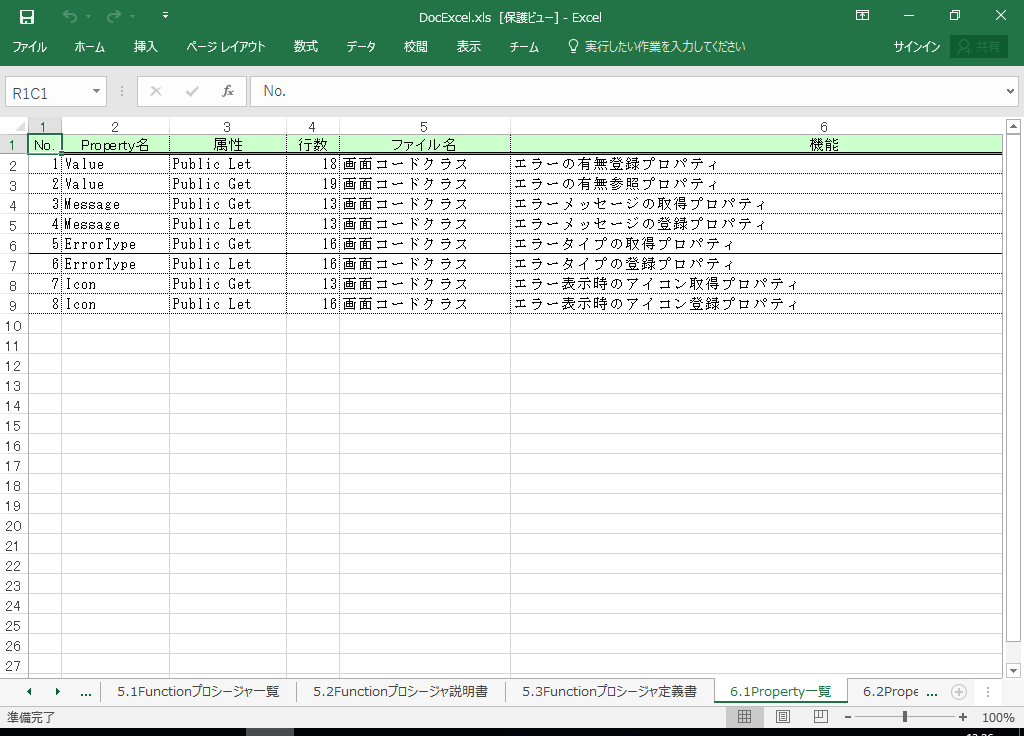 Excel2016 dl 쐬 c[yA HotDocumentz(Excel2016Ή dl)
6.1 Propertyꗗ